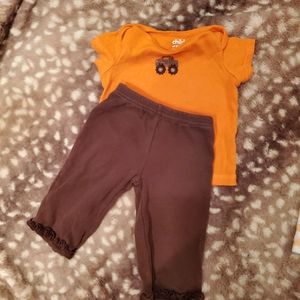 Carters Brand Outfit, Pants and Shirt, Monster Truck, Orange & Brown, 3-6 month